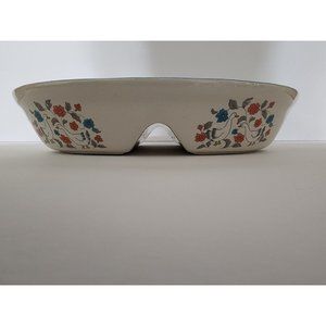 Action China Country Classics Stoneware FLORAL DUCK GOOSE DIVIDED DISH